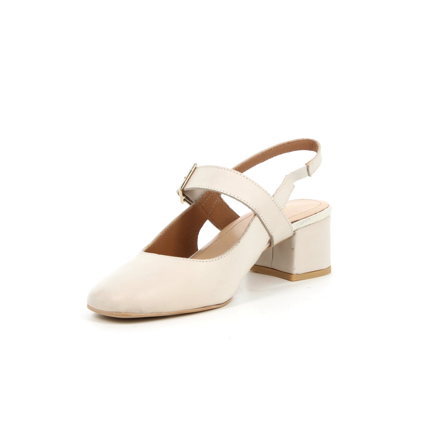 Slingback en cuir Pavé Beige