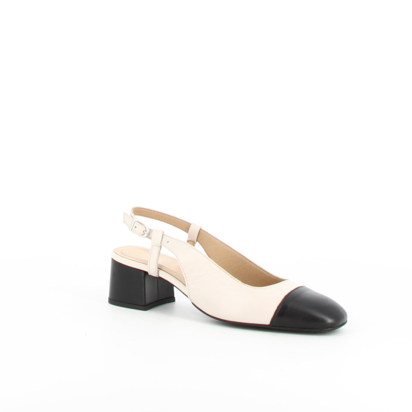 Slingback en cuir Quartz Beige