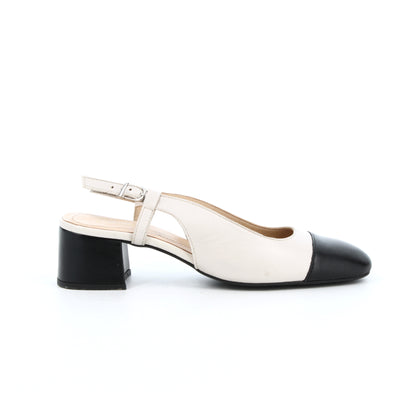 Slingback en cuir Quartz Beige