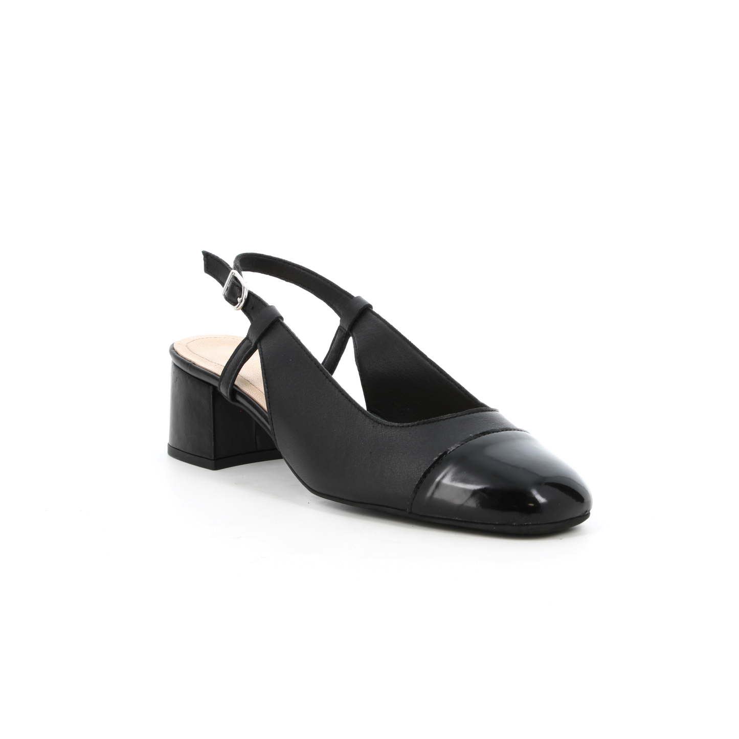 Slingback en cuir Quartz Noir