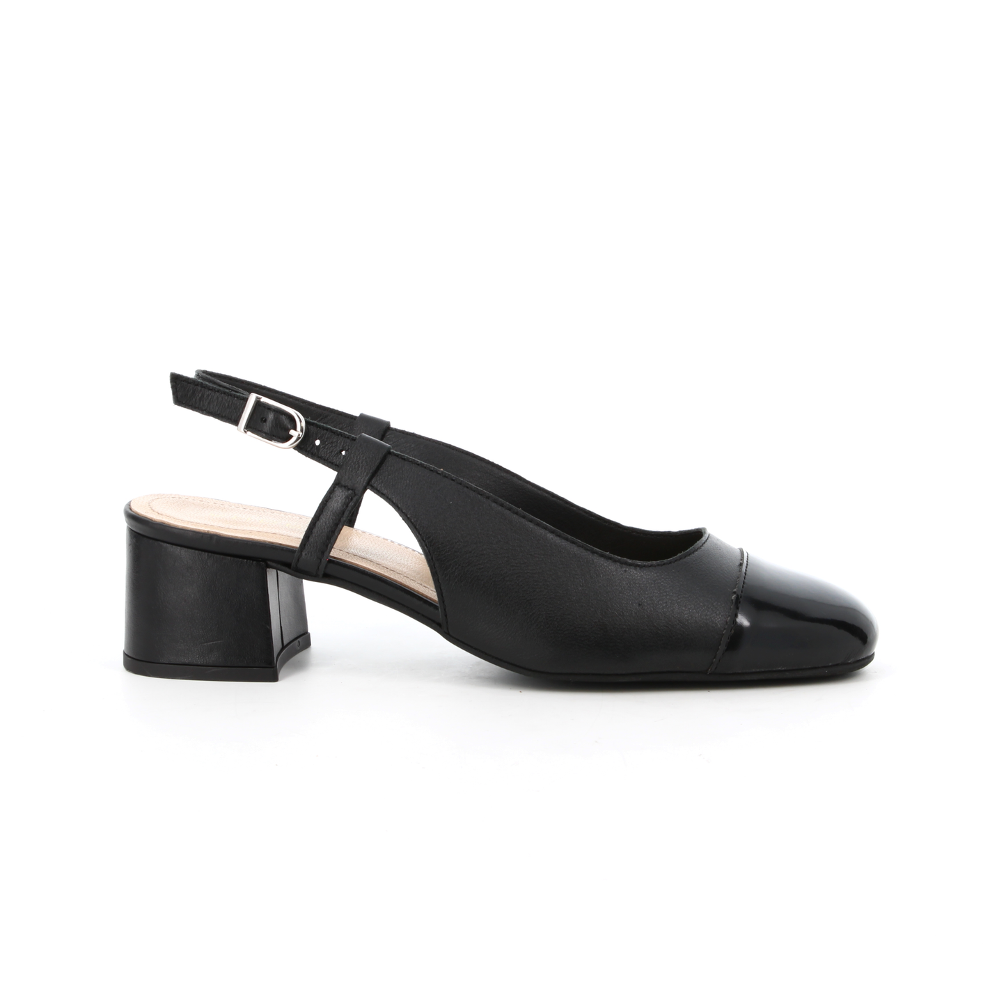 Slingback en cuir Quartz Noir