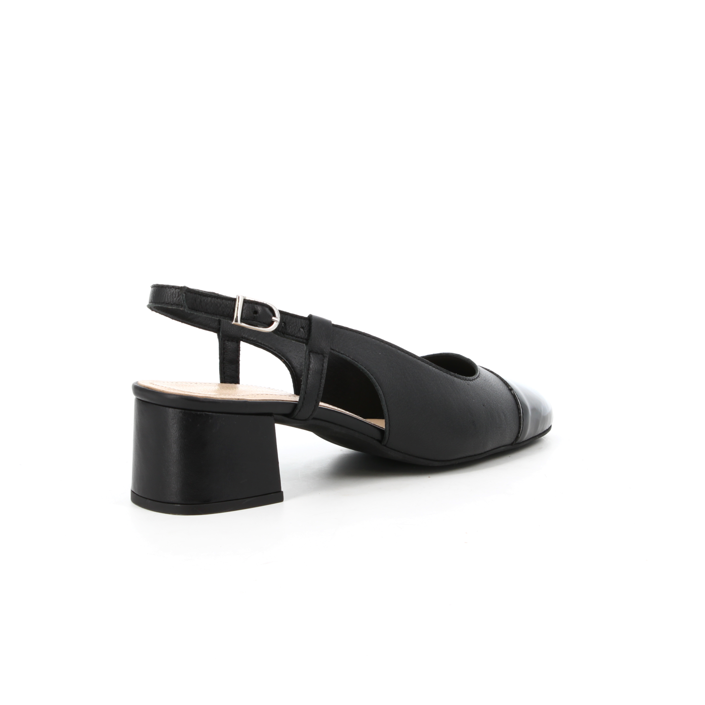 Slingback en cuir Quartz Noir