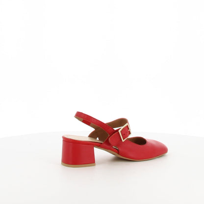 Slingback en cuir Pavé Rouge