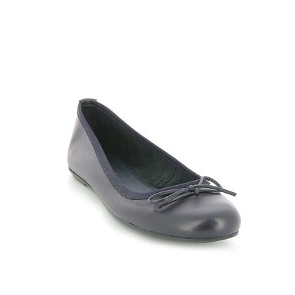 Ballerines en cuir Feuillage Bleu marine