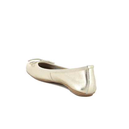 Ballerines en cuir Feuillage Or