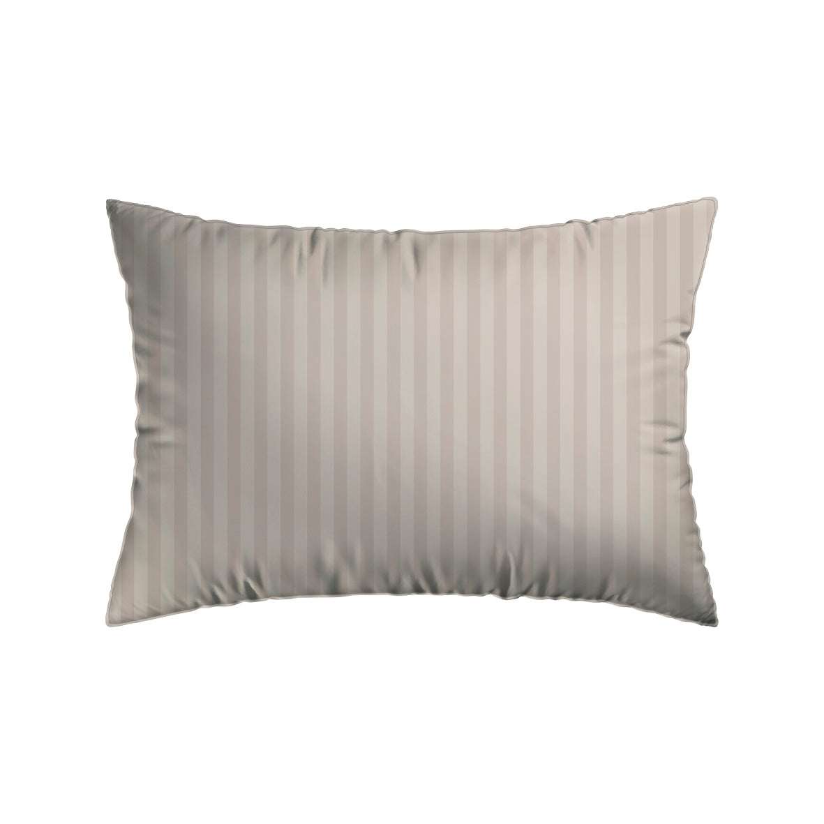 Pillowcase(s) cotton satin dobby stripe woven Taupe 2 x (50 x 70 cm)