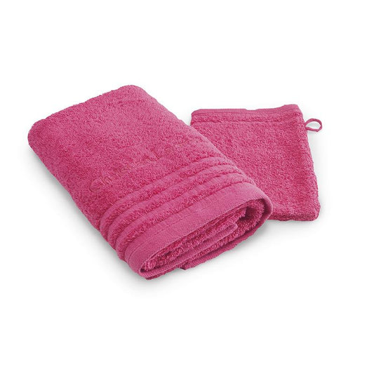 Hand towel + washcloth Fuchsia - 50 x 100 cm / 15 x 21 cm Fuchsia