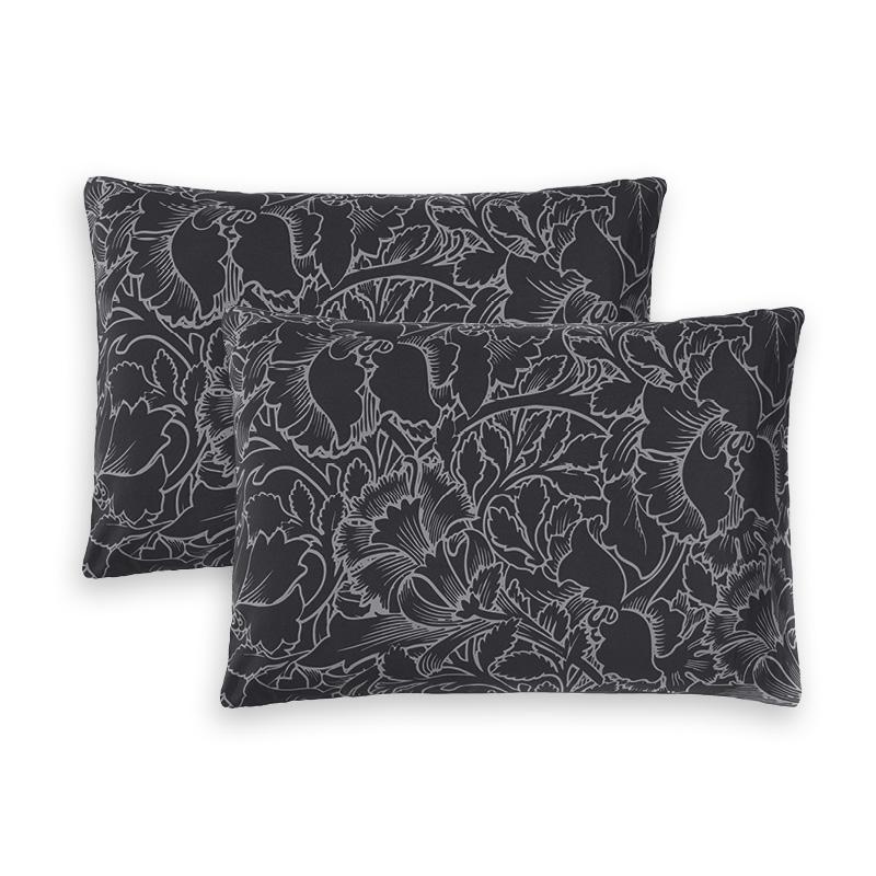 Pillowcase(s) cotton satin - Arabesque Anthracite