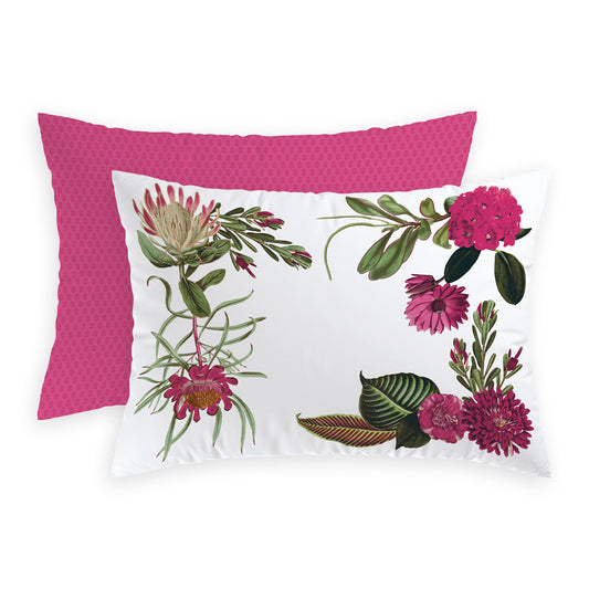 Pillowcase cotton satin - Garden Fuchsia