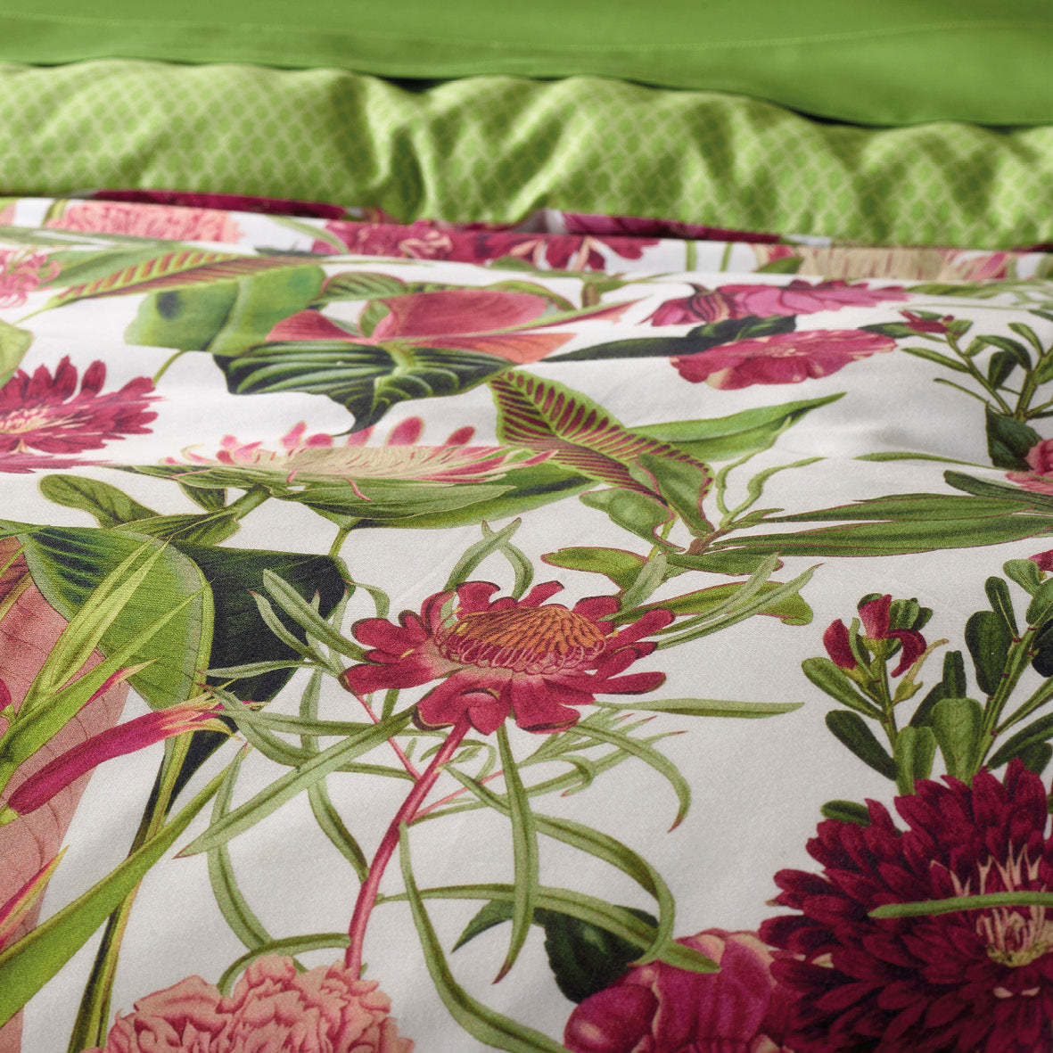 Pillowcase cotton satin - Garden Green