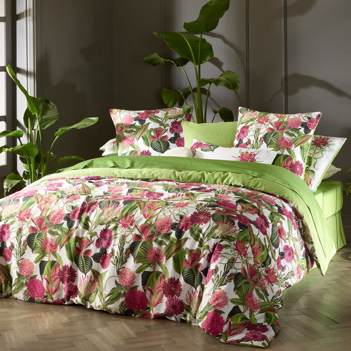 Pillowcase cotton satin - Garden Green