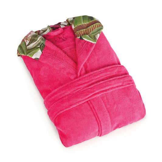 Hooded bathrobe Garden Fuchsia - S / M