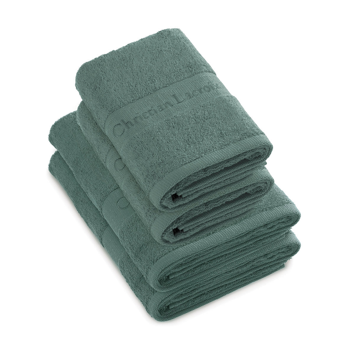 Set of 2 hand towels + 2 bath towels Sage green - 50 x 100 cm + 70 x 140 cm Sage green
