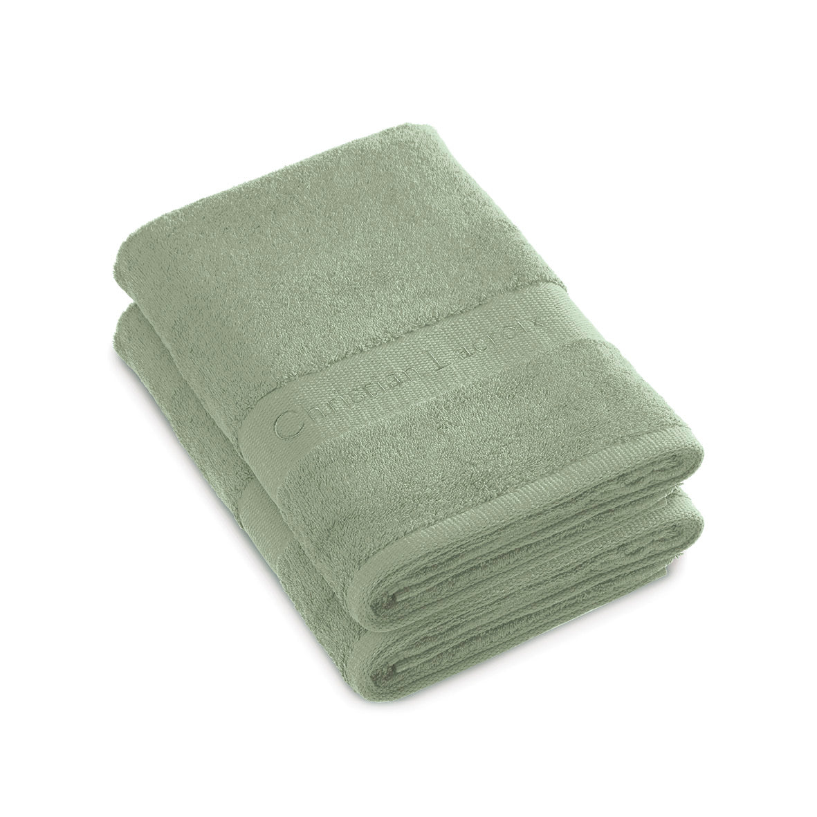 Set of 2 bath towels Almond green