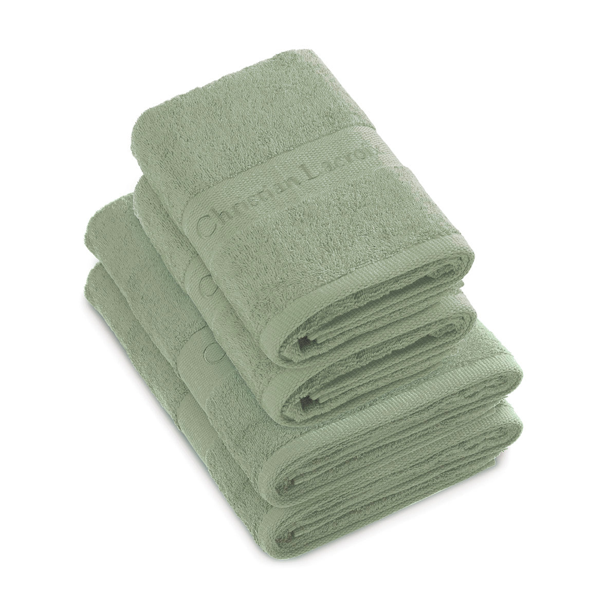 Set of 2 hand towels + 2 bath towels Sage green - 50 x 100 cm + 70 x 140 cm Almond green