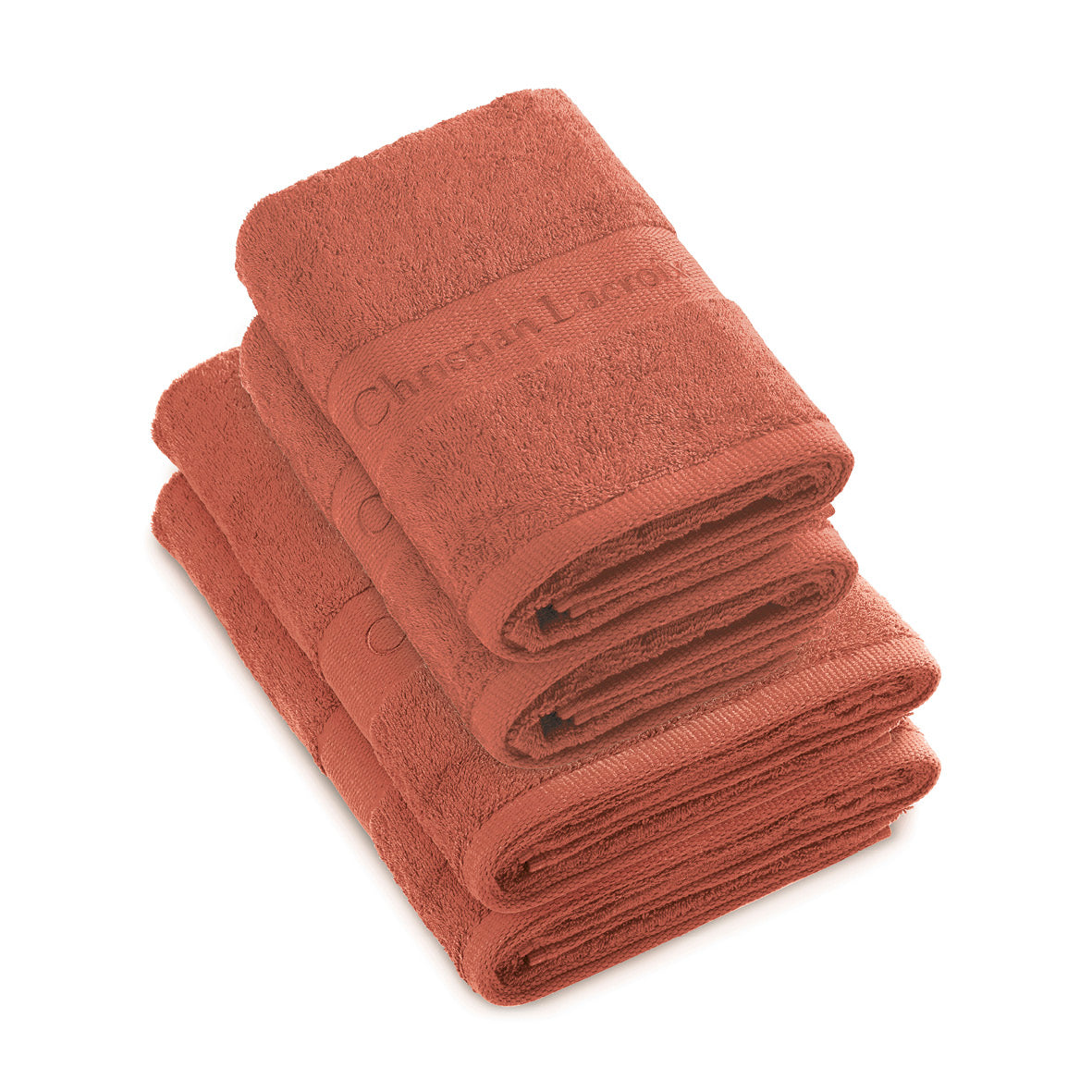 Set of 2 hand towels + 2 bath towels Sage green - 50 x 100 cm + 70 x 140 cm Terracotta