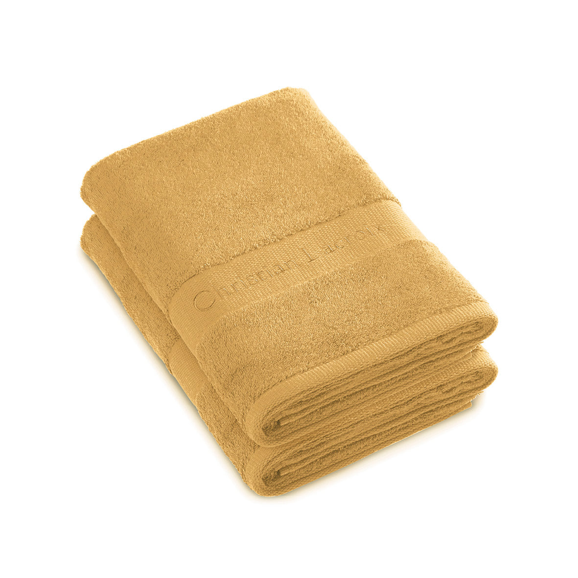 Set of 2 bath towels Mustard yellow