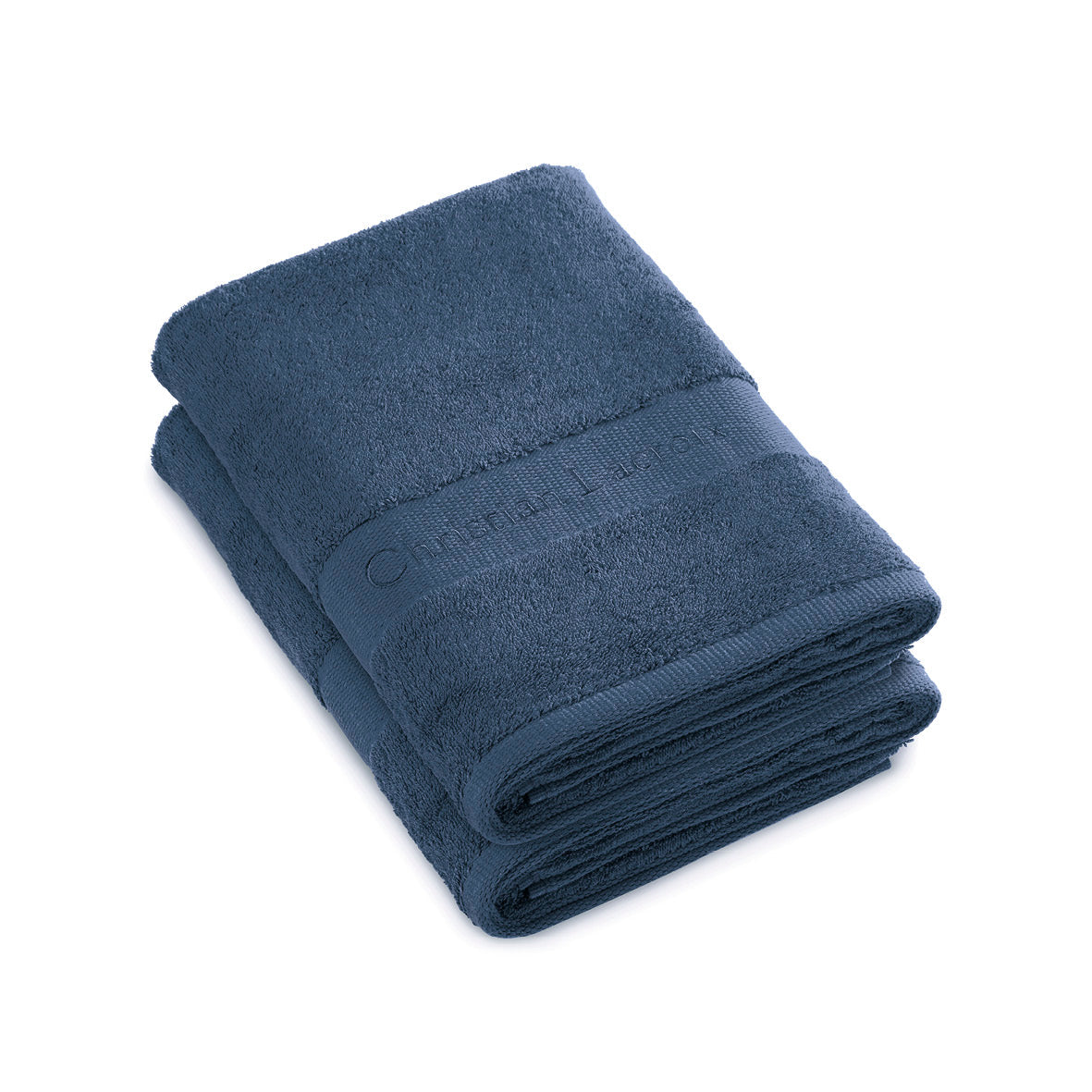 Set of 2 bath towels Navy blue