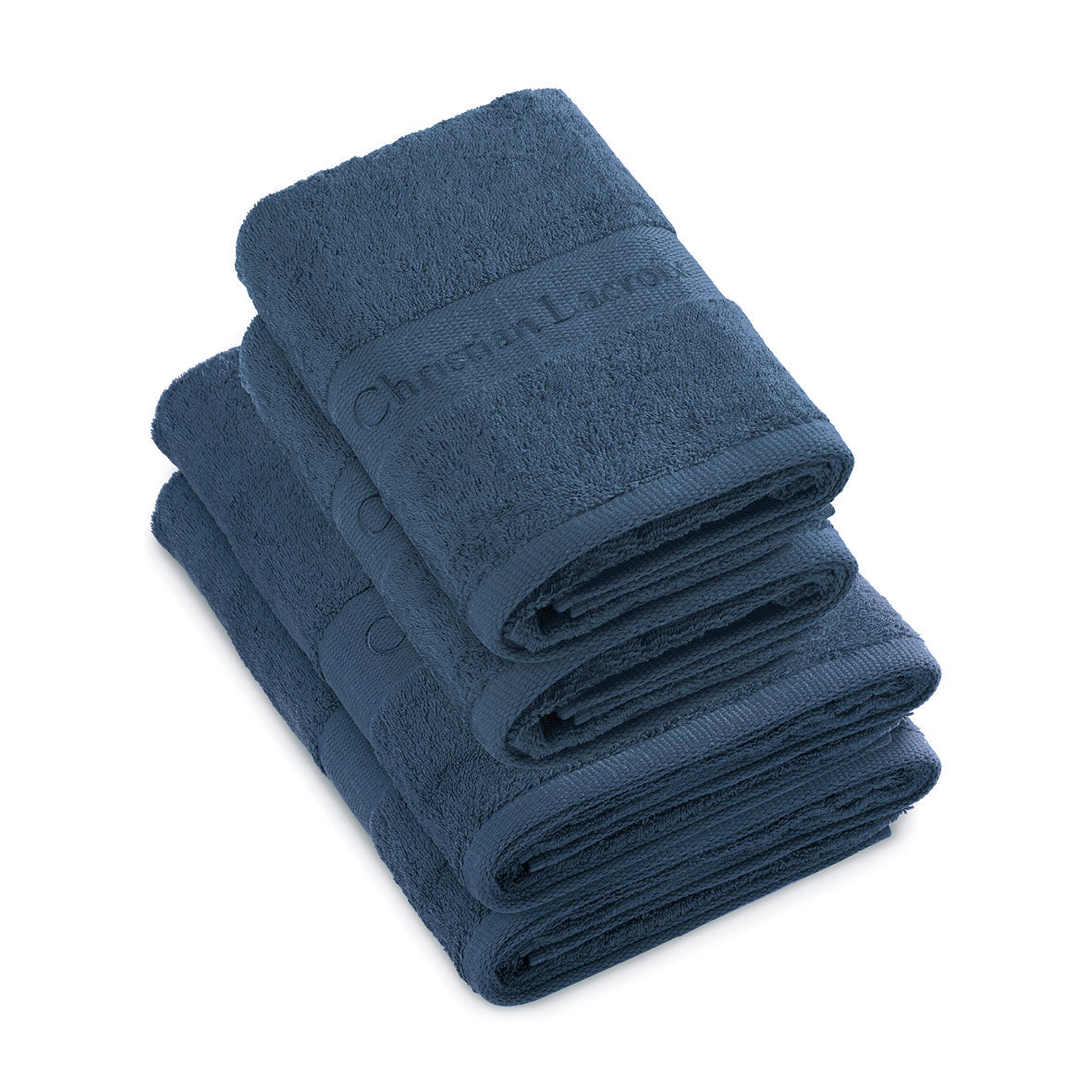 Set of 2 hand towels + 2 bath towels Sage green - 50 x 100 cm + 70 x 140 cm Navy blue