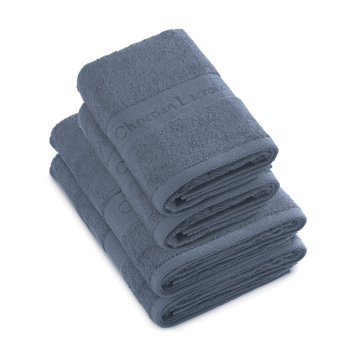 Set of 2 hand towels + 2 bath towels Sage green - 50 x 100 cm + 70 x 140 cm Blue grey