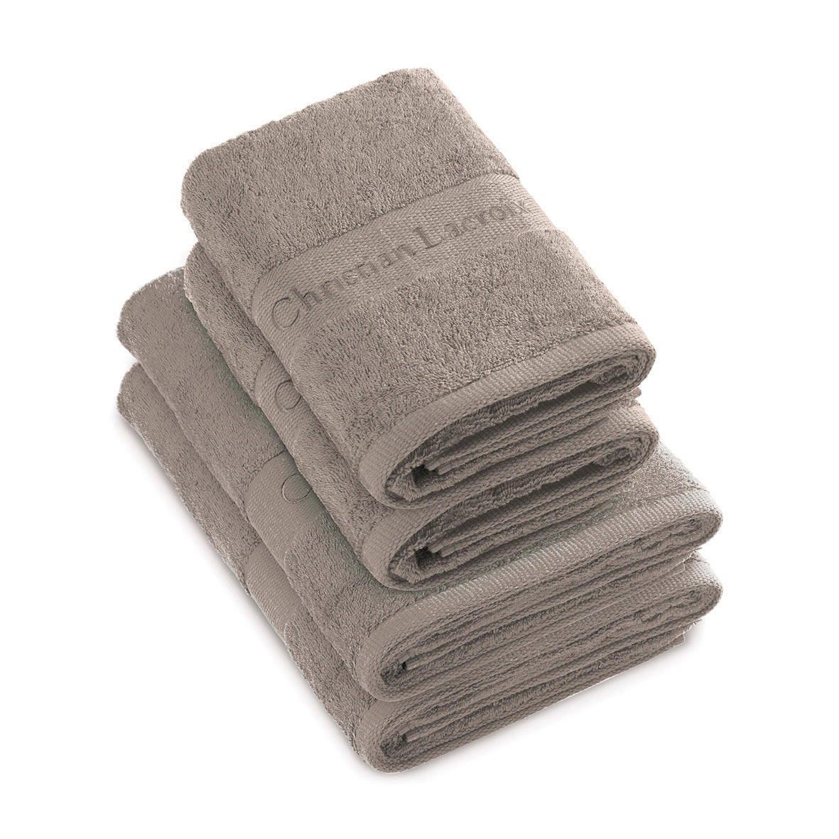 Set of 2 hand towels + 2 bath towels Sage green - 50 x 100 cm + 70 x 140 cm Brown