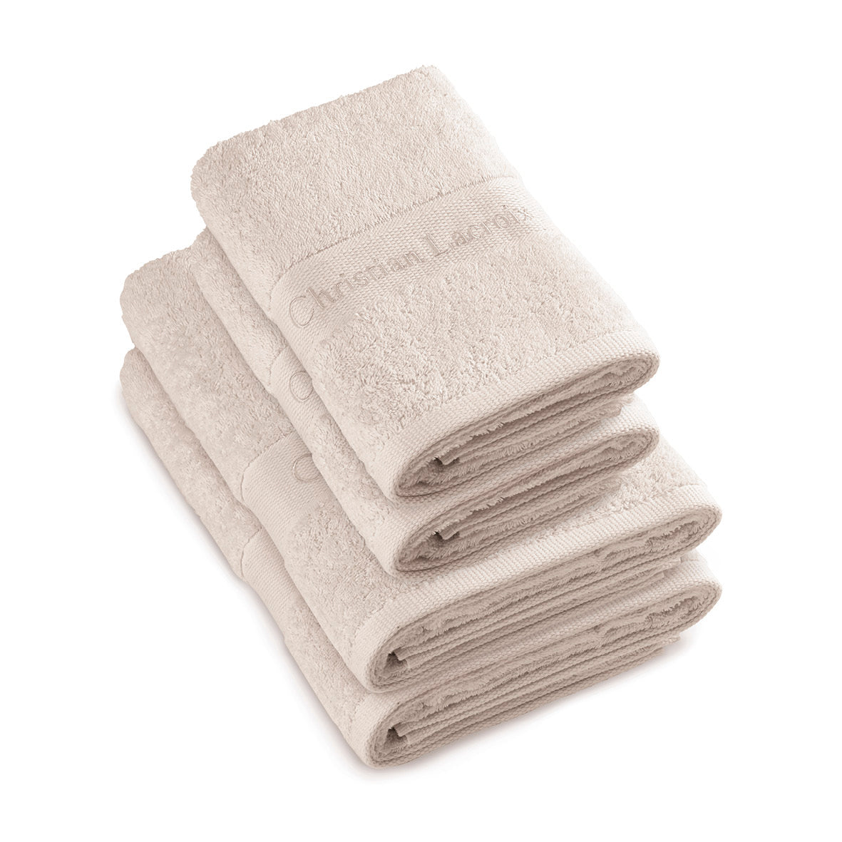 Set of 2 hand towels + 2 bath towels Sage green - 50 x 100 cm + 70 x 140 cm Sand