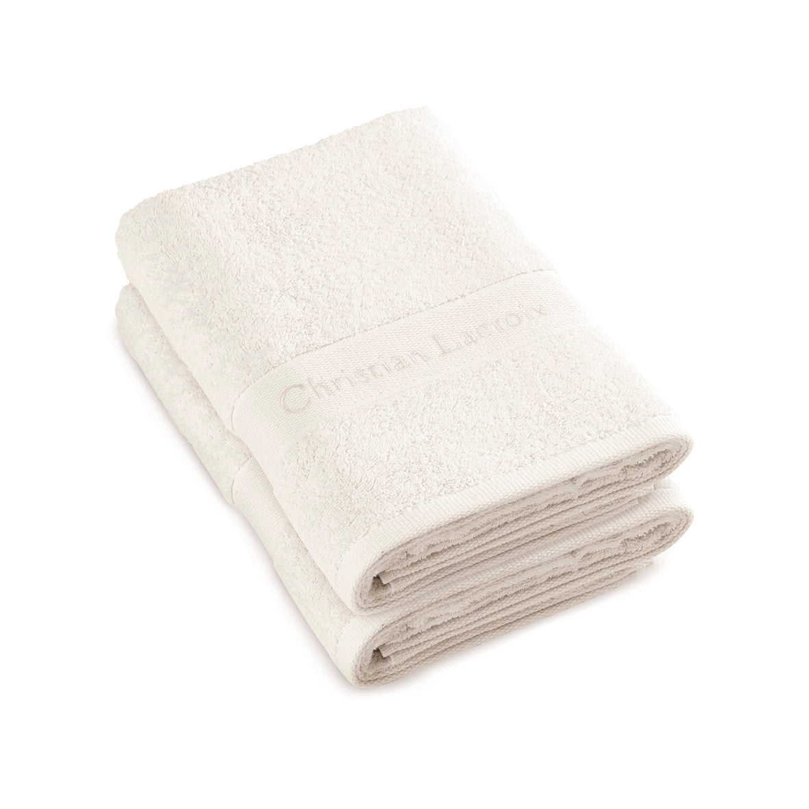 Set of 2 bath towels White