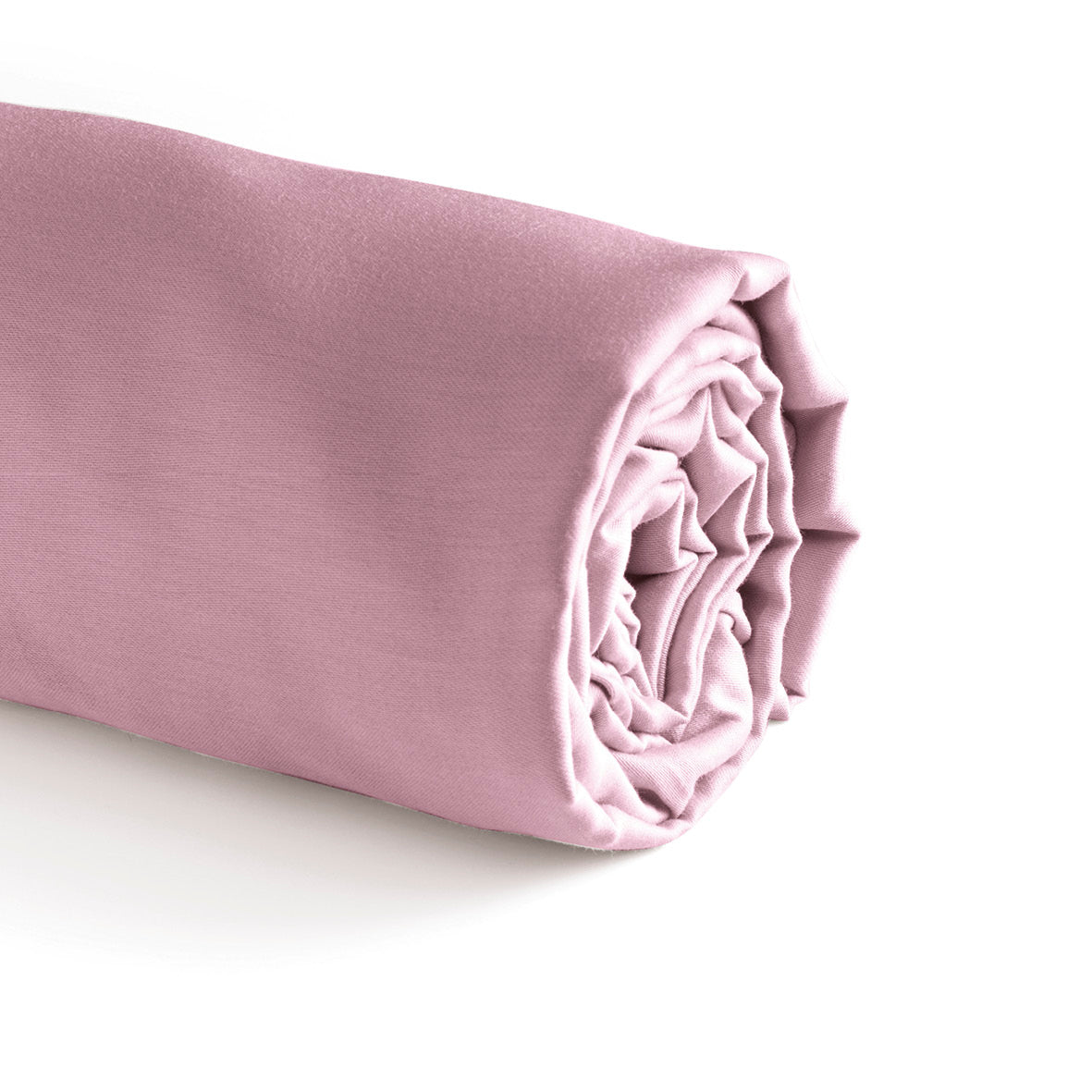 Fitted sheet cotton satin Uni Pink - 80 x 200 x 30 cm