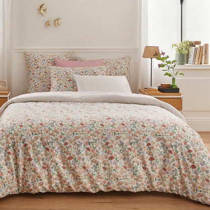 Duvet cover + pillowcase cotton satin - Meadow White