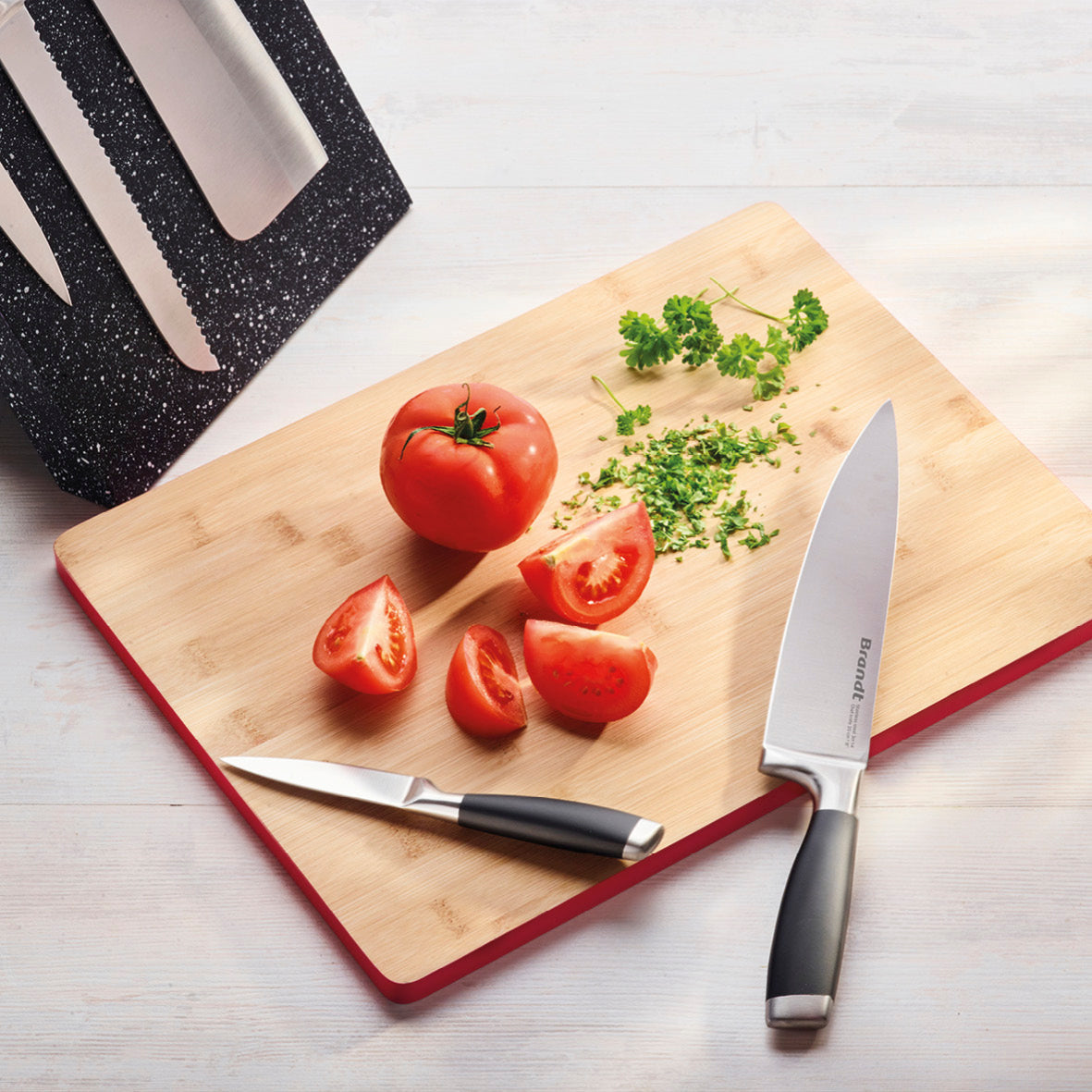 Kitchen knife set with acrylic holder - Black