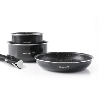 Set of 2 saucepans 16 + 20 cm and 1 skillet 24 cm with removable handle