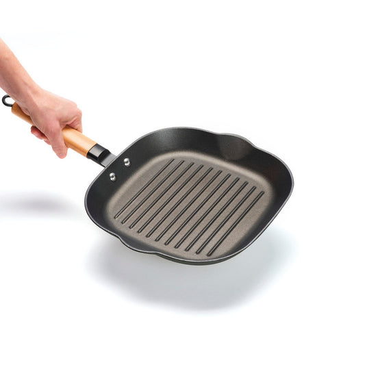 Honeycomb cast iron grill pan 28 cm - Black