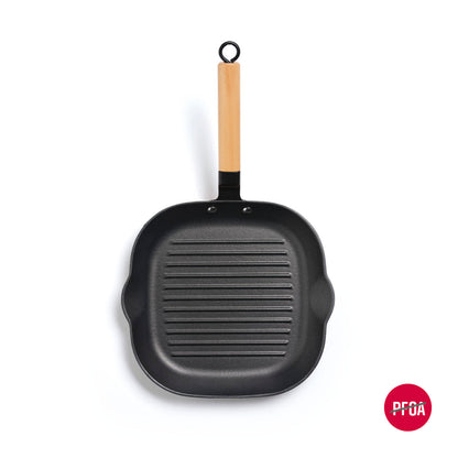 Honeycomb cast iron grill pan 28 cm - Red