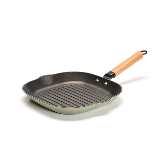 Honeycomb cast iron grill pan 28 cm - Green