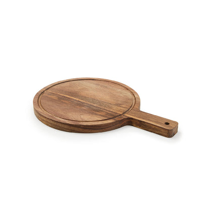 Round cutting board with handle - Acacia