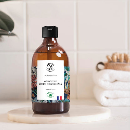 Organic shower gel with fragrance and extra foam - Gardenia heart