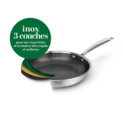 Stainless sauté pan - Exceliss+ non-stick coating - Mutine