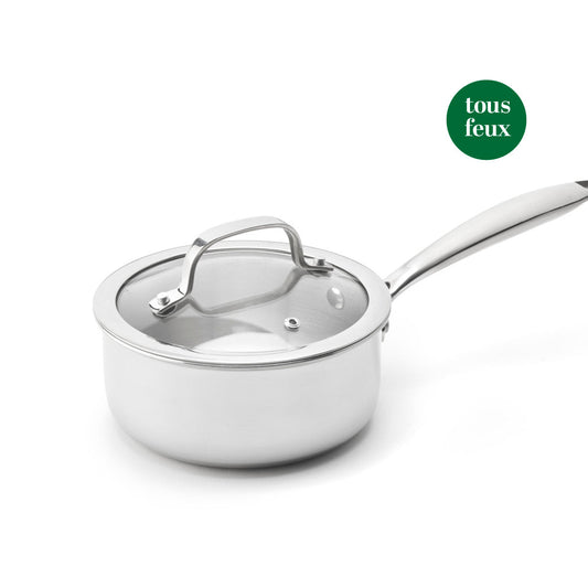 Stainless steel triply sauce pan 16 cm - Silver