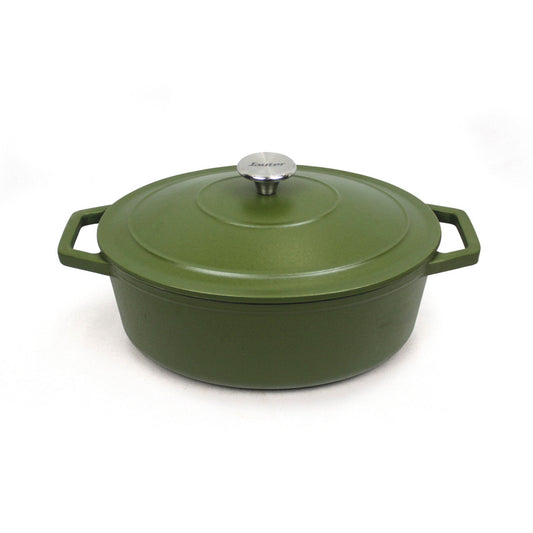 Cast iron oval casserole - Matt green