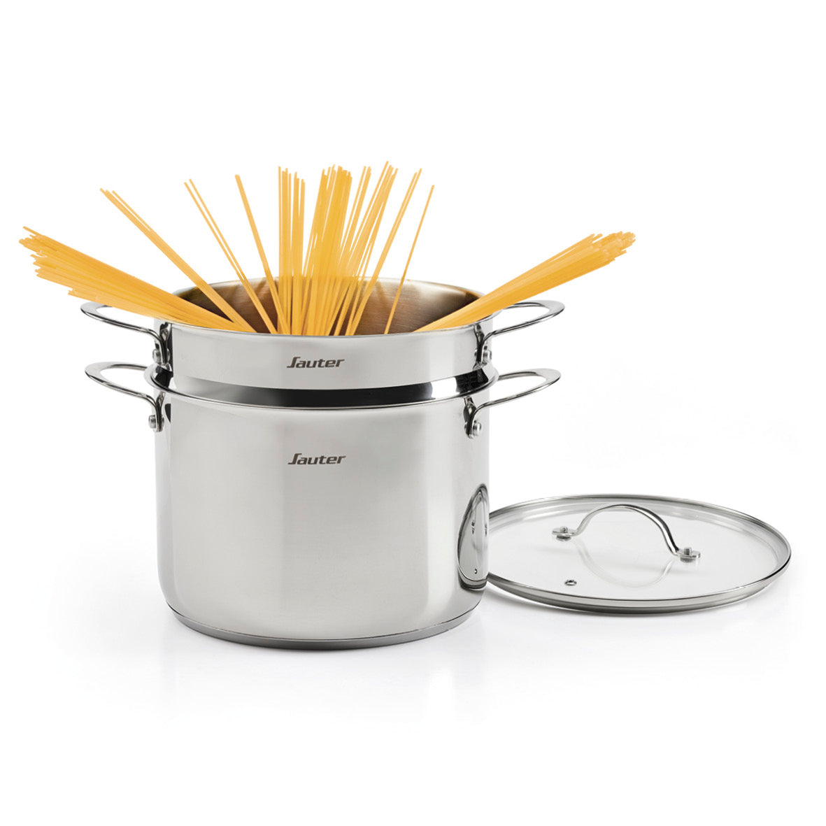 Pasta pot with insert Qulinox Pro - Triple Bottom - Stainless steel - with lid - 24 cm