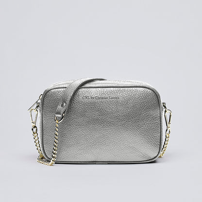 Leather crossbody bag - Montmartre Silver