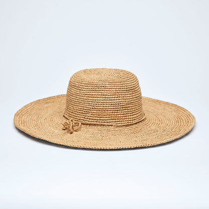 Hat in raffia Solena - Dark tea