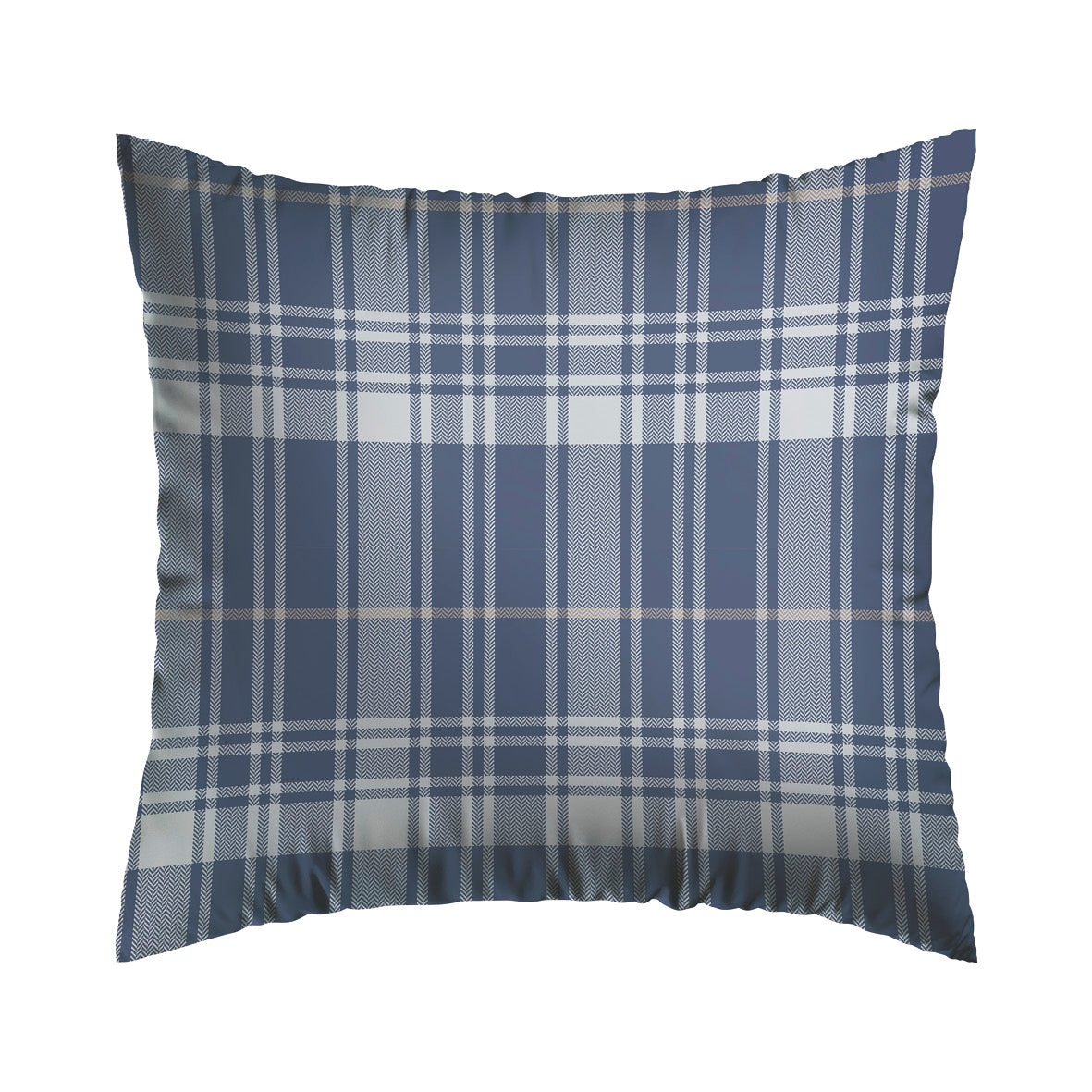 Set of 2 pillowcases flannel checkered - Dark blue