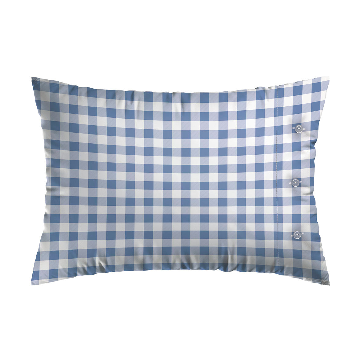 Set of 2 pillowcases percale cotton checkered - Light blue 2 x (50 x 70 cm)