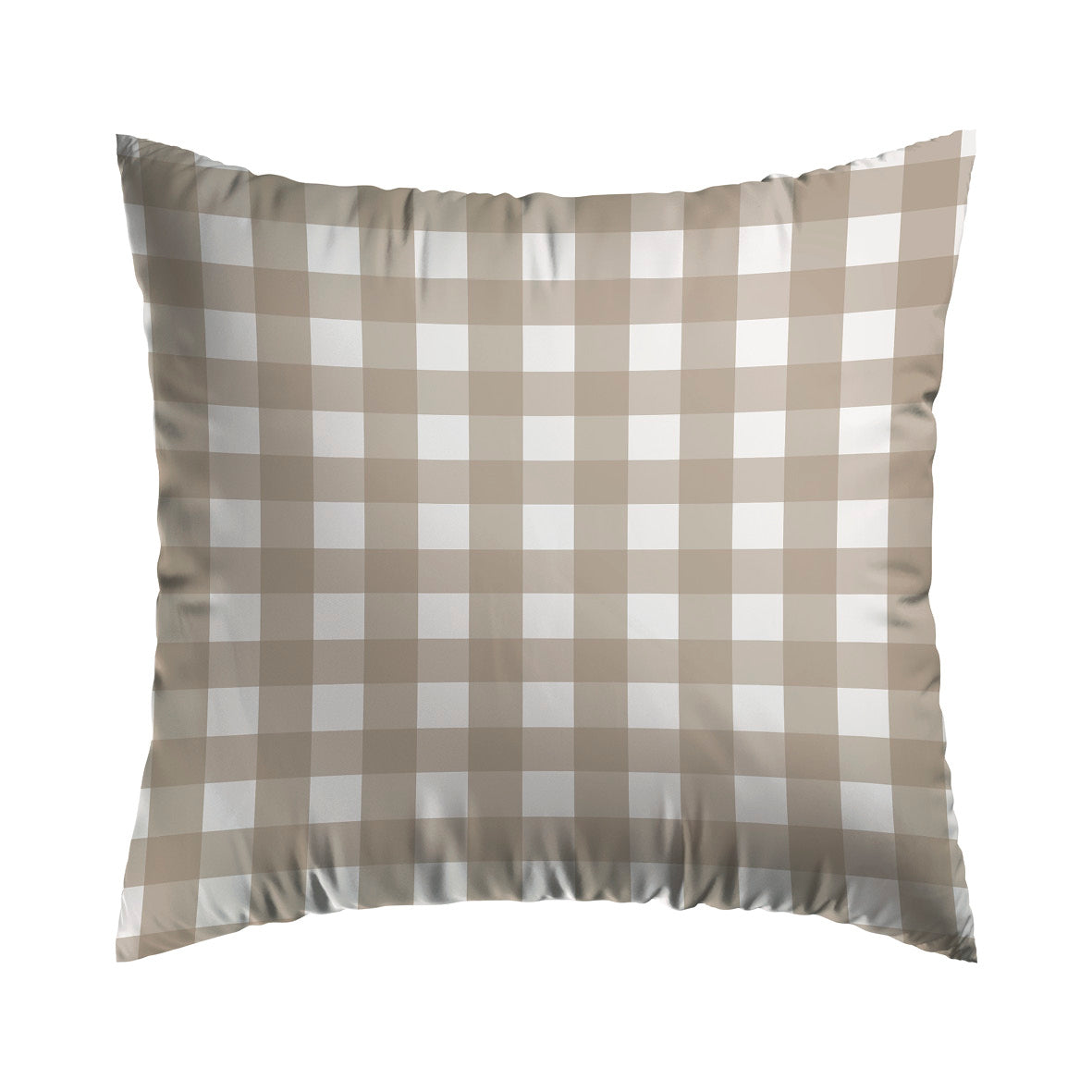 Set of 2 pillowcases cotton - Vichy Taupe 2 x (63 x 63 cm)