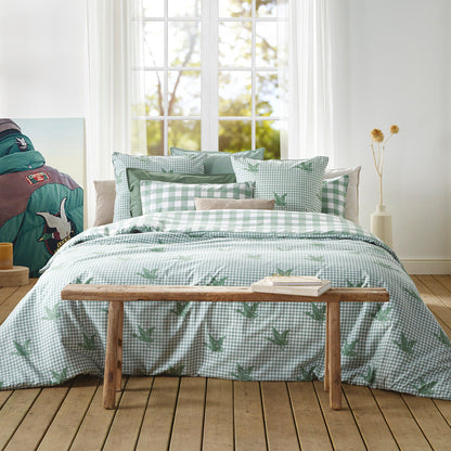 Duvet cover cotton Vichy Ducks - Green