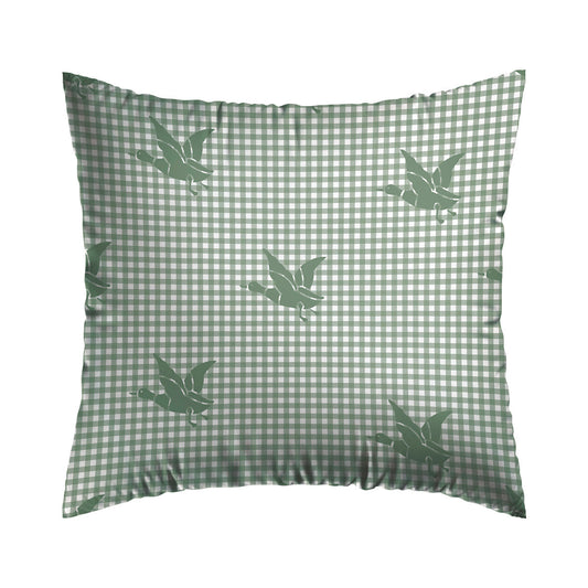 Set of 2 pillowcases cotton - Vichy Ducks Green 2 x (63 x 63 cm)