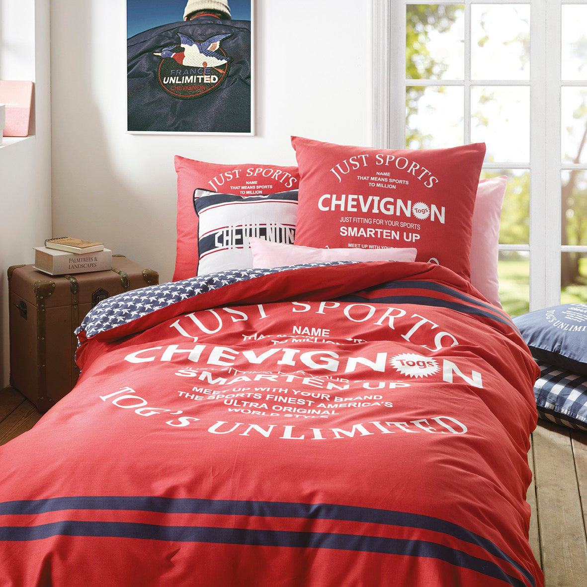 Duvet cover cotton - Just Sports / Ducks Red / Blue