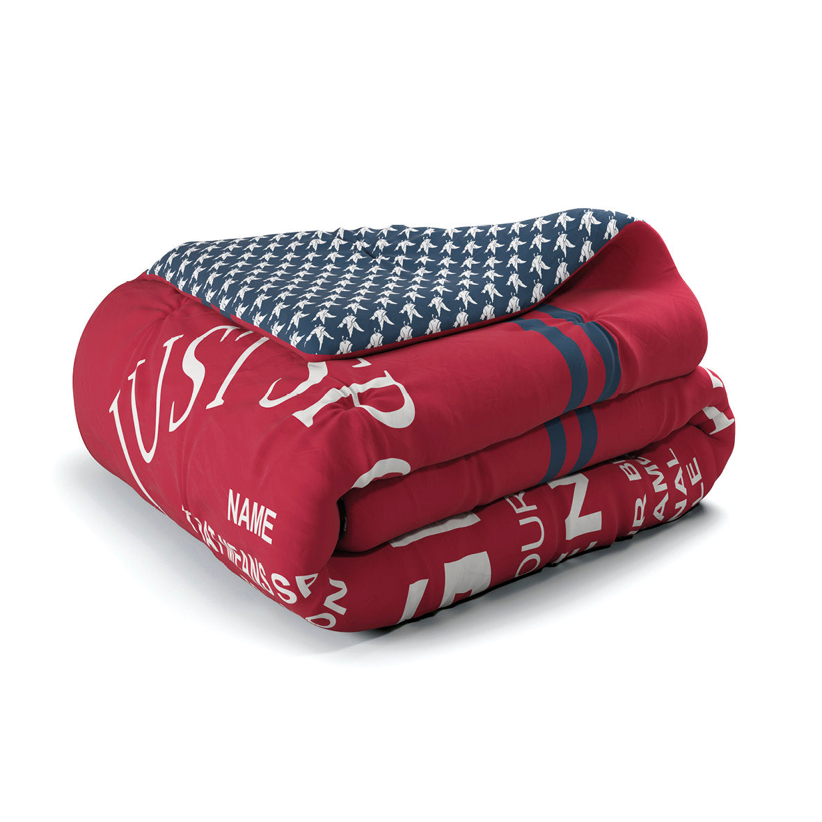 Printed duvet cotton - Just Sports / Vichy Red / Blue