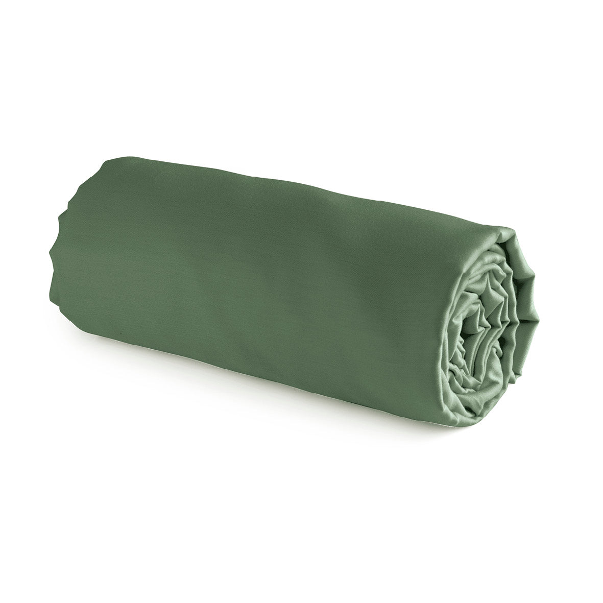 Fitted sheet washed cotton - Uni Dark green 180 x 200 x 30 cm